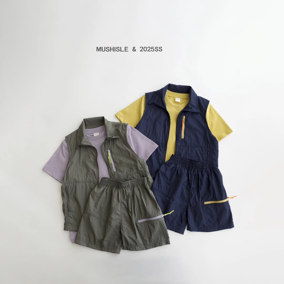 【MUSHISLE】阿又夏季童装儿童男童中大童时尚百搭潮流三件套85221X