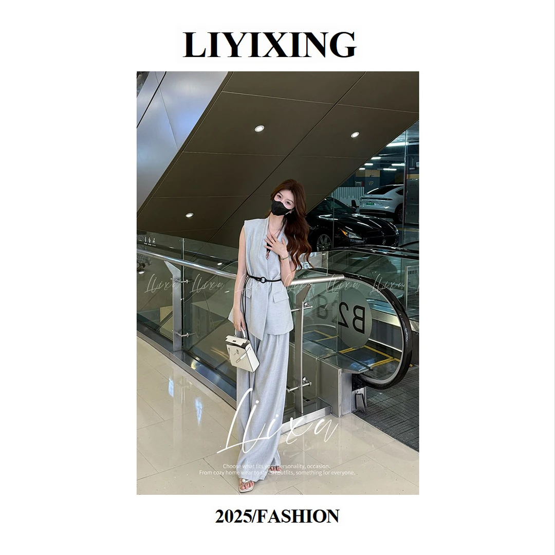 《李易行》Liixu西装马甲阔腿裤新款夏季高级感减龄套装L52TZ363