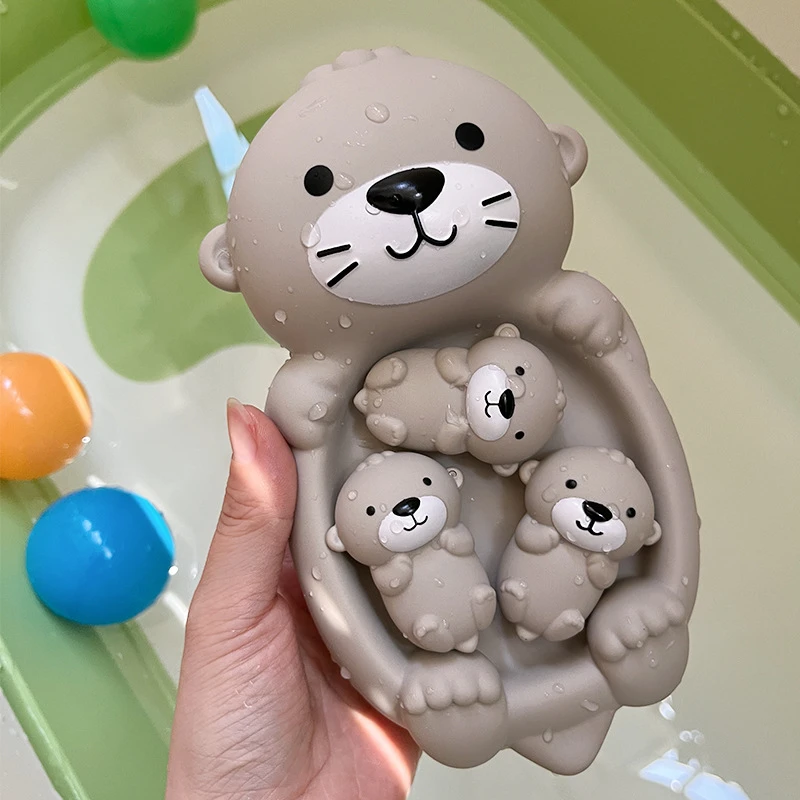 儿童浴室漂浮动物水獭密封漂浮戏水玩具婴幼儿沐浴洗澡玩具