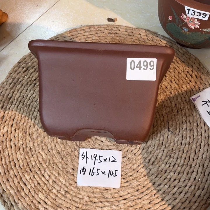 花盆紫砂  特价紫泥仿古四方0499