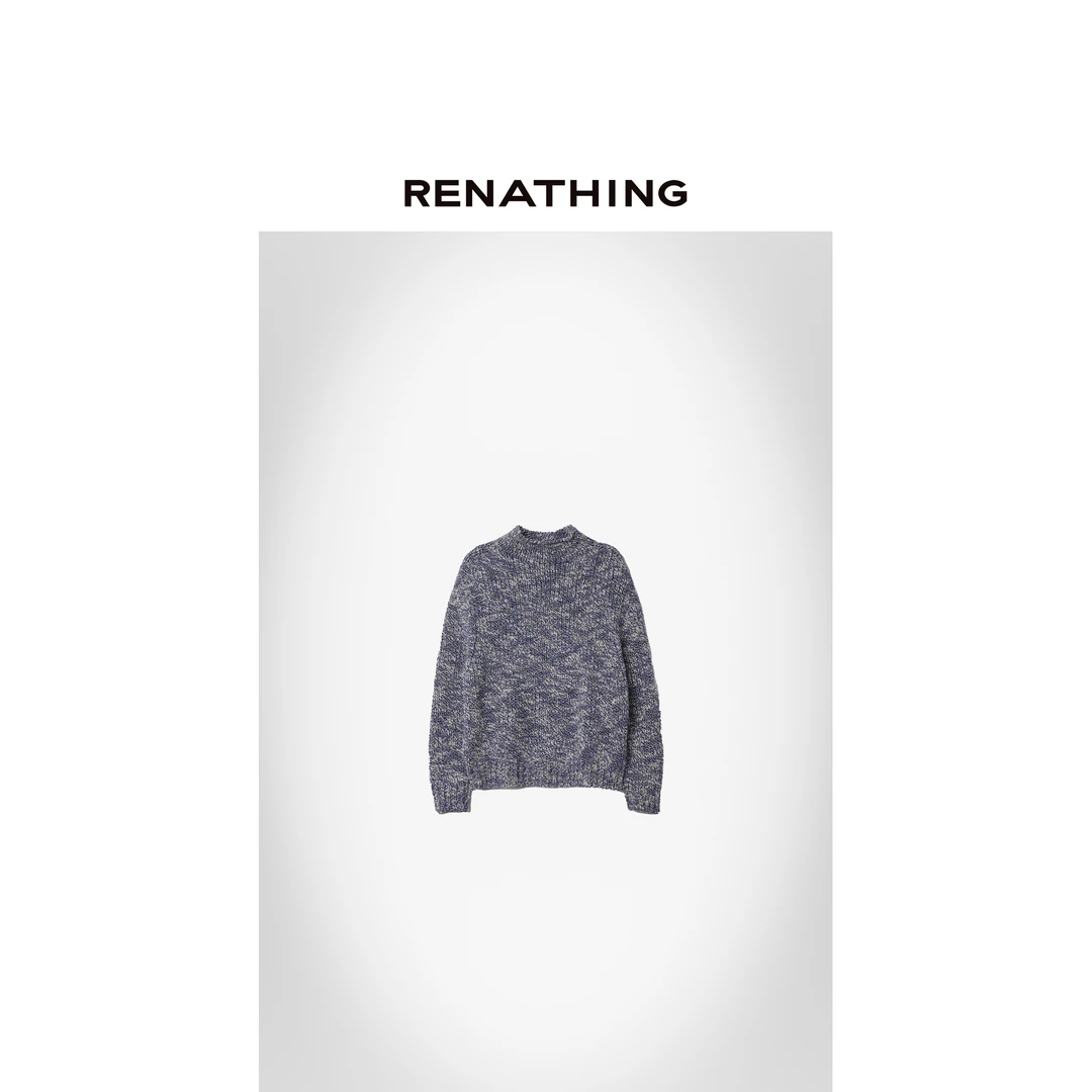 【RENATHING】慵懒复古粗针夹花套头毛衣