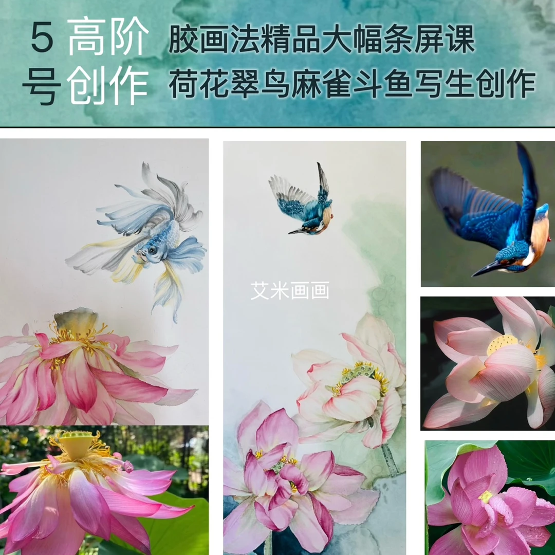 5号小写意国画高阶荷花精品组合课 （有更新）