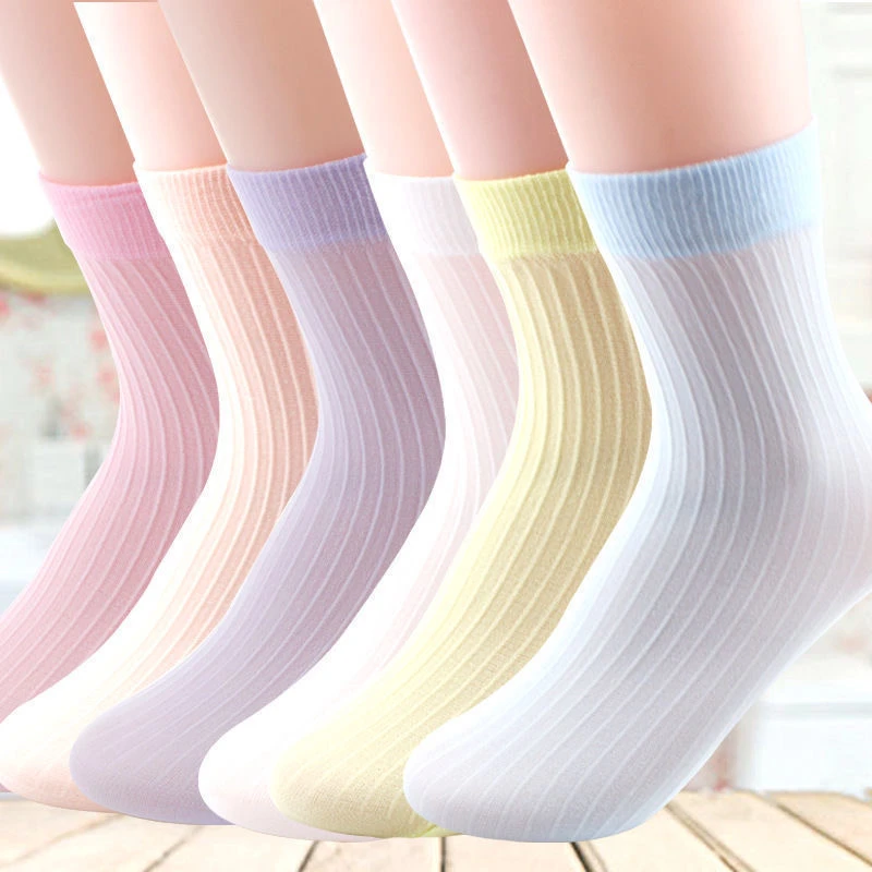 薄款儿童袜袜子简约中筒袜袜子秋冬纯色春秋夏季长袜