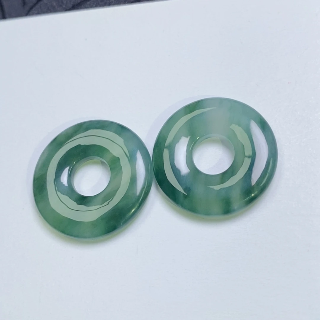 翡翠未镶嵌耳饰江南意境感甜甜圈