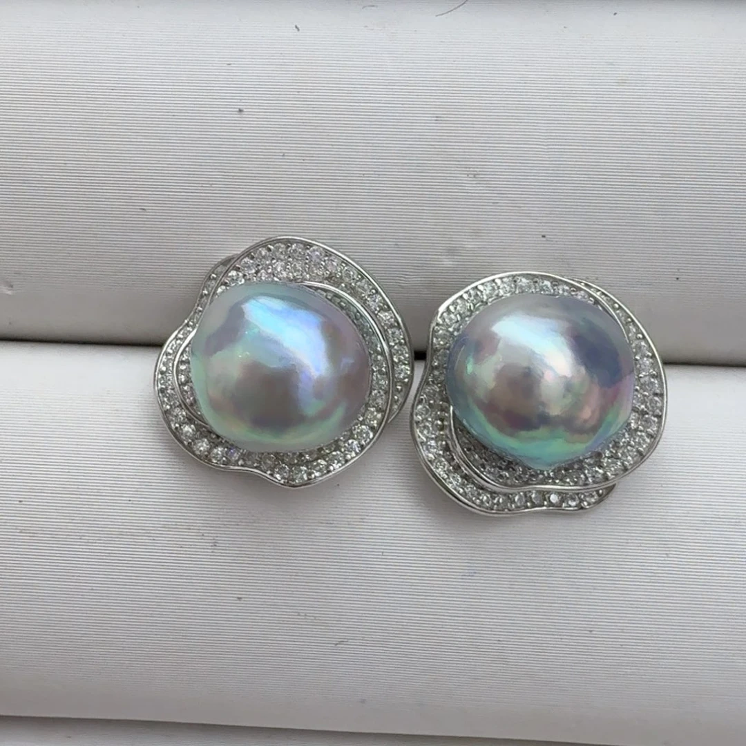 未镶嵌海水珍珠耳饰