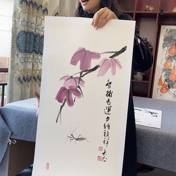 国画纯手绘国画写意作品34*68