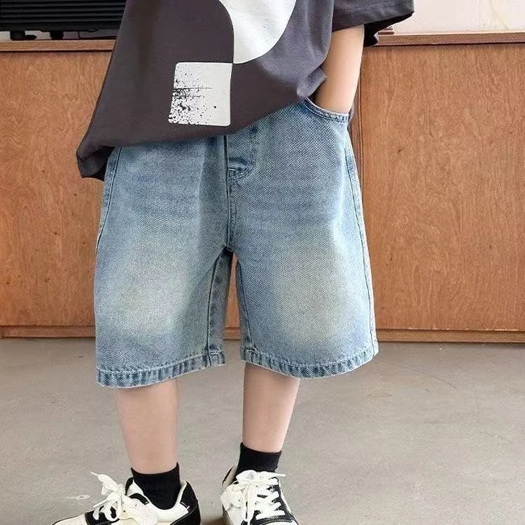中腰B类夏季短裤男牛仔裤童装夏装中大童男孩儿童男童洋气休闲