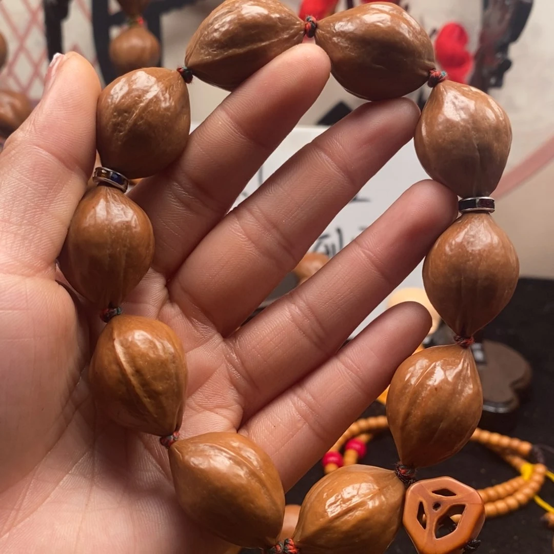 橄榄核手串/手链鸡血红2.0