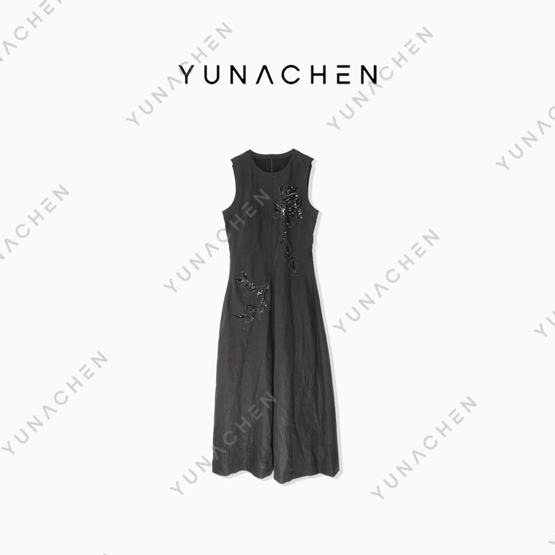 【未央】E6春夏气质轻奢时尚百搭无袖连衣裙女500-TF-074Q