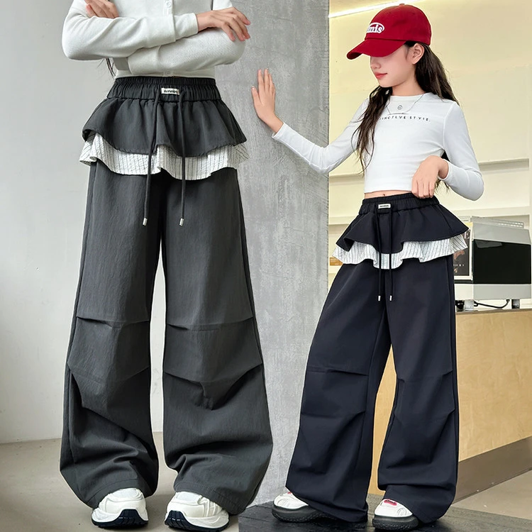 女童秋季裤子新款儿童洋气设计感百搭休闲裤女孩春秋中大童工装裤