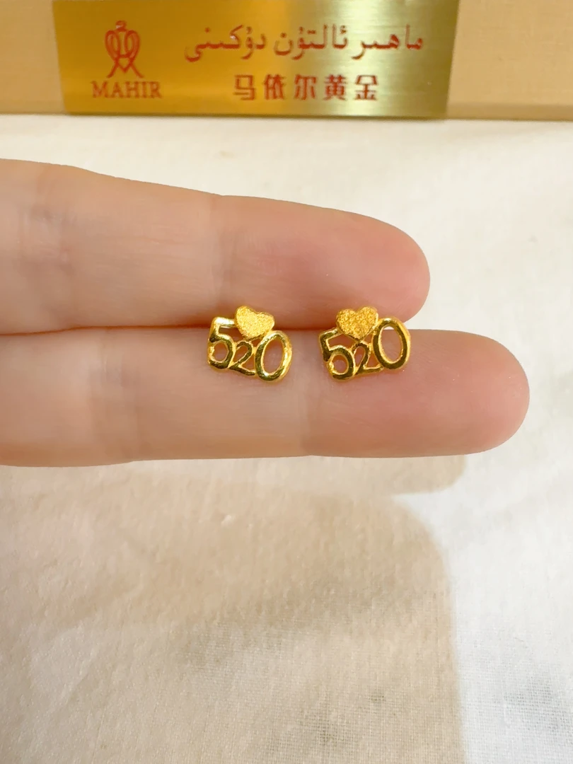 足金耳钉2.33克（960/克）实心 圆针