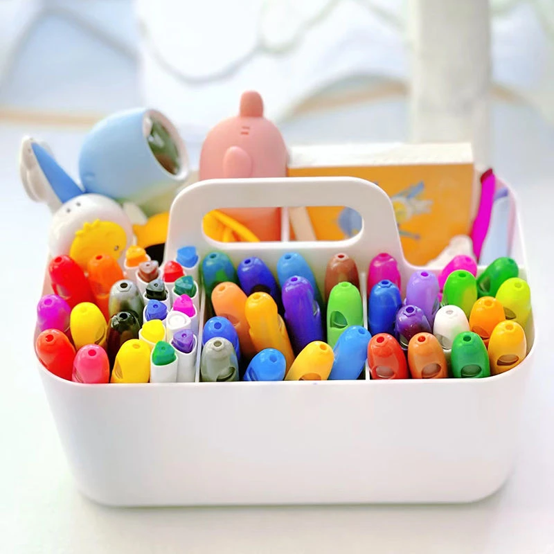 马克笔收纳盒儿童分隔大号多功能笔筒学生新款彩笔铅笔文具整理盒