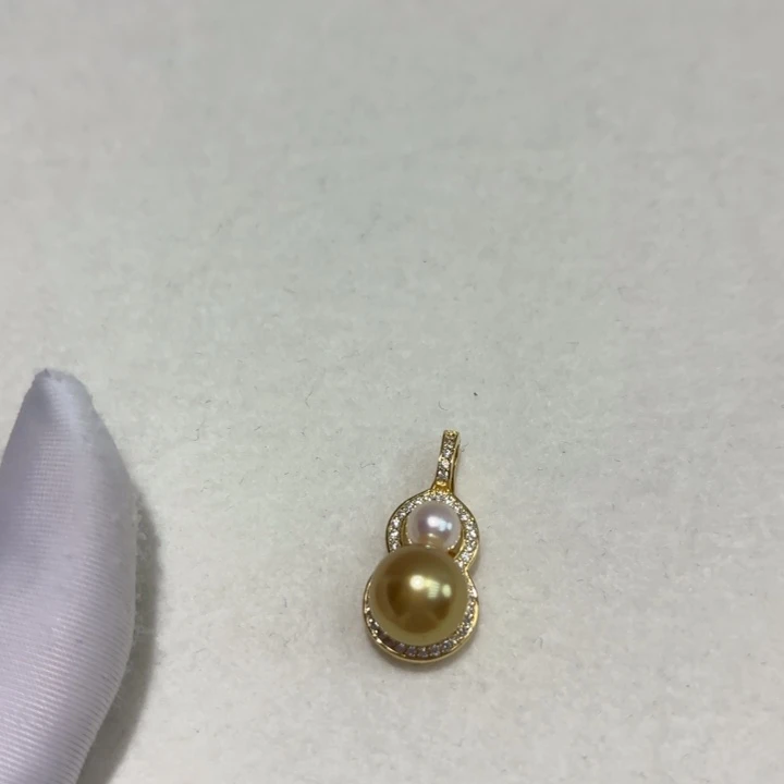 海水珍珠银S925镶嵌吊坠(不含链)