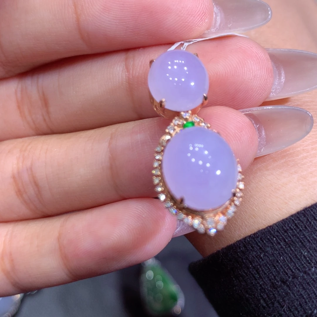 翡翠吊坠(赠链)18K金镶嵌