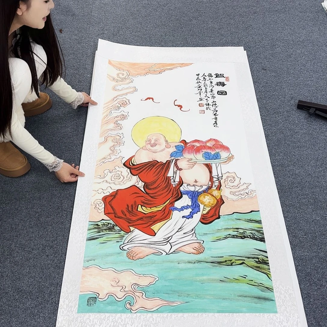 国画作品小姐姐放漏中