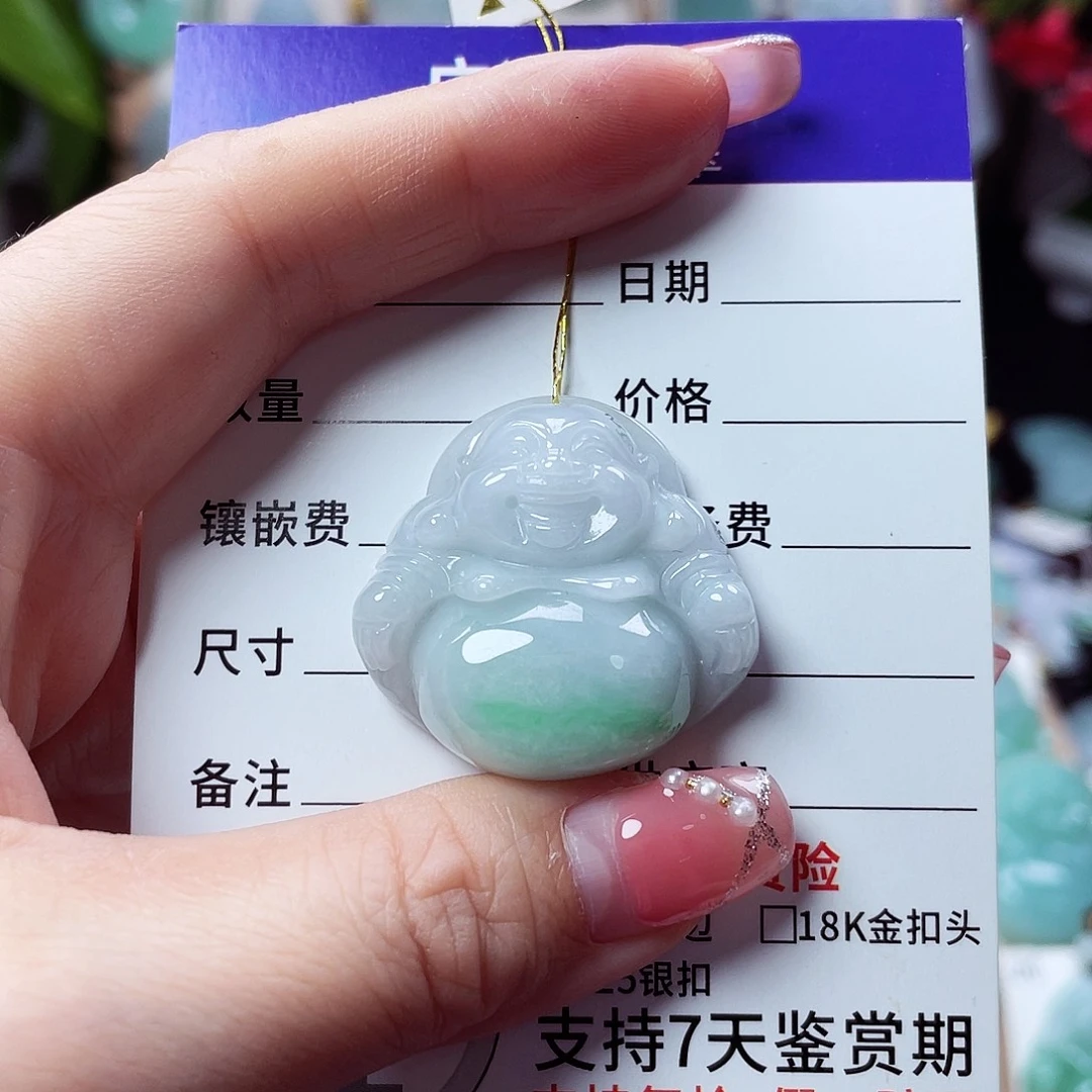 翡翠未镶嵌颈饰佛公21