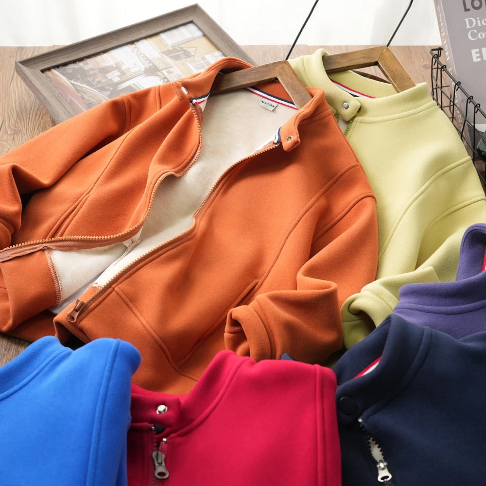 秋冬休闲防风外套儿童百搭拉链衫中大童简约立领上衣MT25190