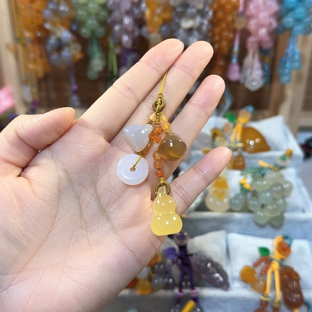 玛瑙/玉髓手机挂件福利款未镶嵌ʜ****