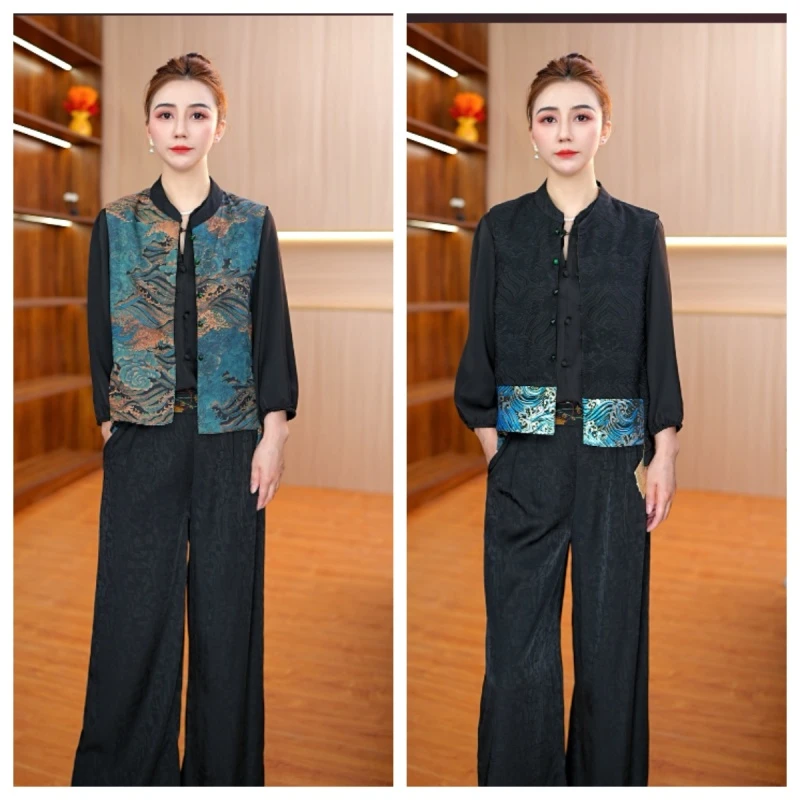 2227-27新中式国风休闲时尚双面穿马甲