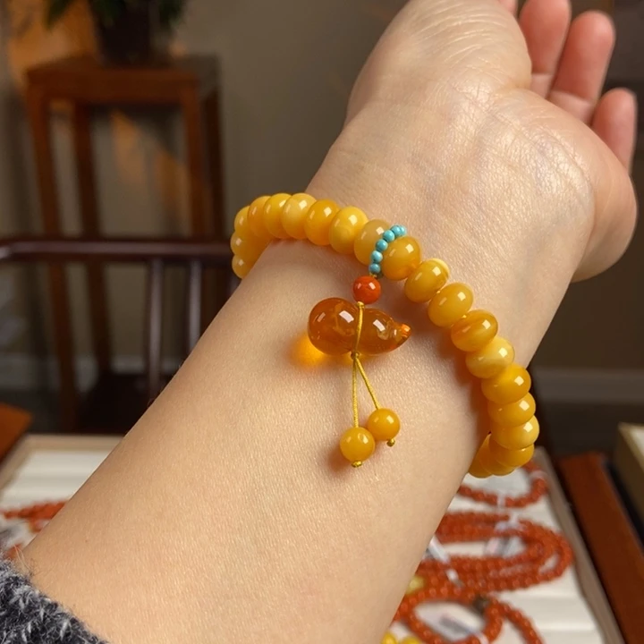 琥珀手链未镶嵌蜜蜡手串8+