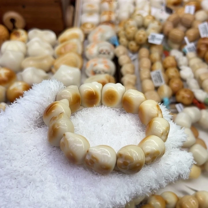 菩提根/象牙果把件81 象牙果原果雕刻炭烧kt 猫微瑕