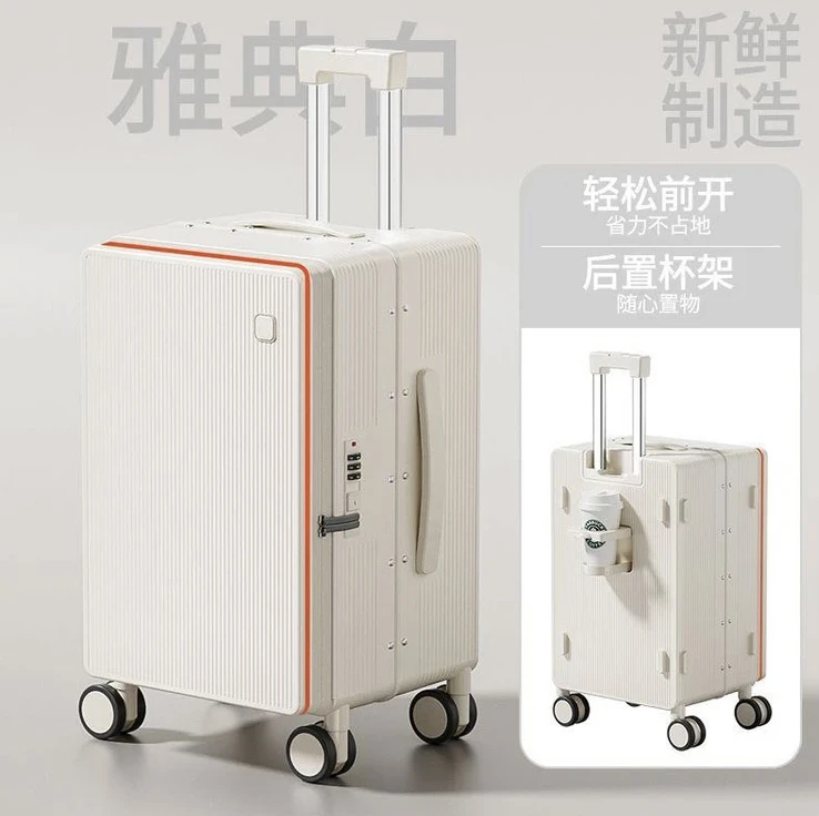 1:9深仓侧翻盖行李箱前开盖式20开口铝框24大架万向轮马卡龙高颜