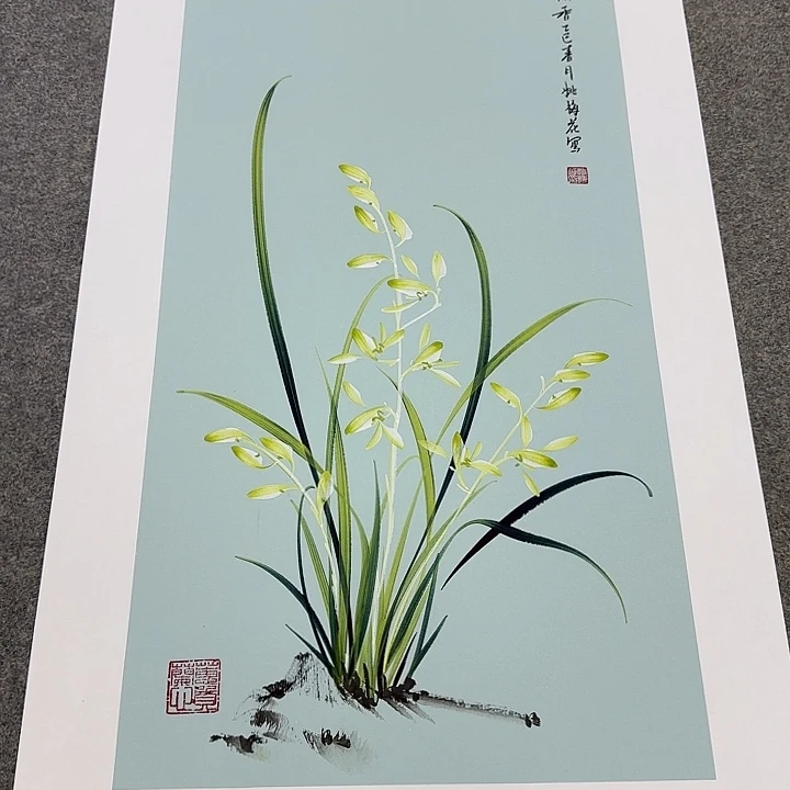 国画一笔两色立体兰花