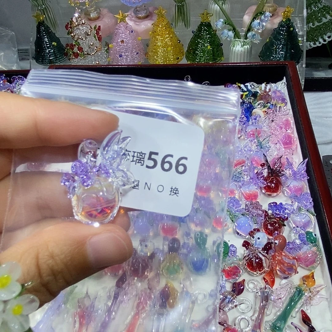 你***爸玻璃吊坠（不含链）566蝴蝶心脏