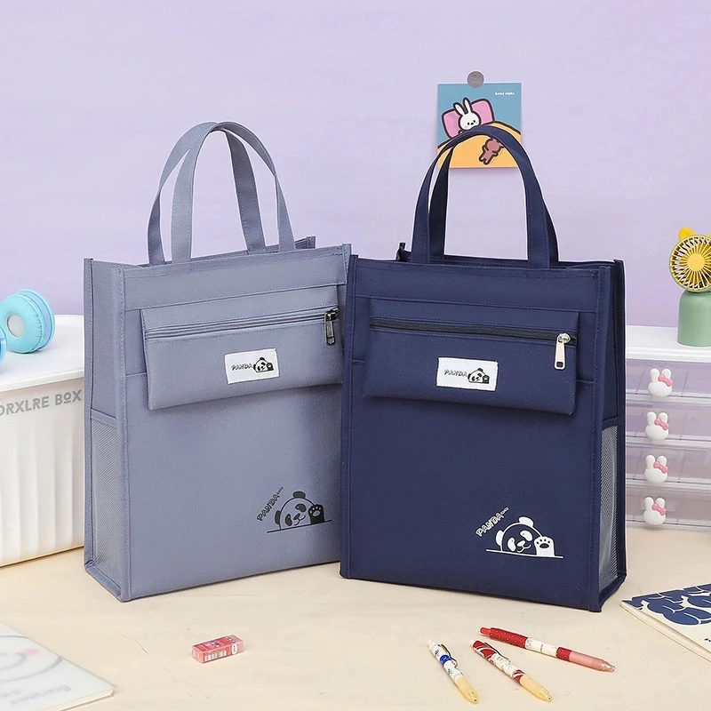 补习袋大容量手拎包小学生卡通补习袋男女童帆布美术包儿童补课包
