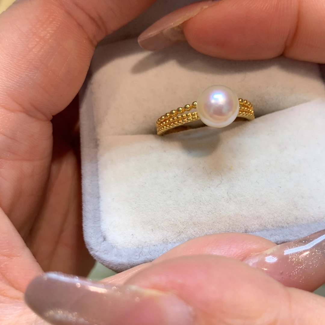 海水珍珠戒指银S925镶嵌