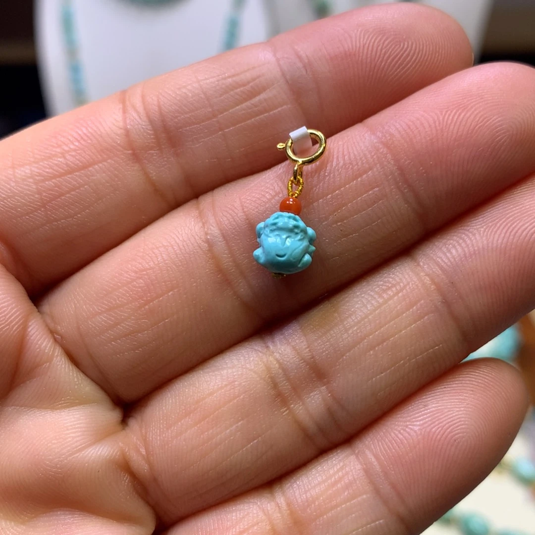 南红玛瑙银S925镀金镶嵌挂件