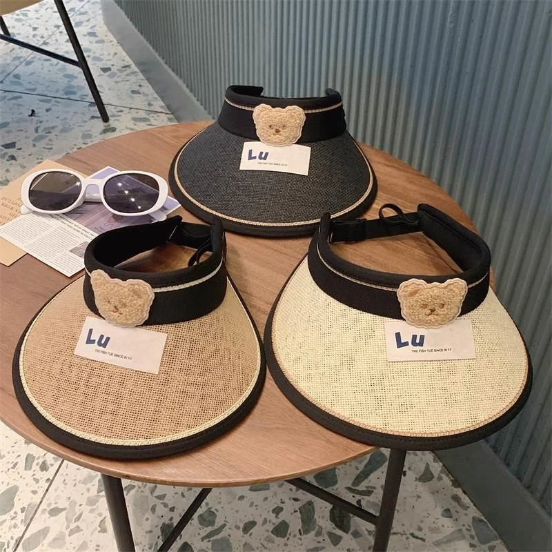 儿童帽子夏季韩版男童空顶帽宝宝大檐女孩遮阳防晒防紫外线太阳帽