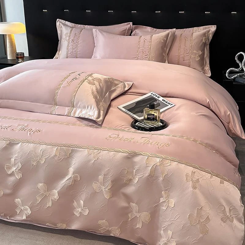 水星家纺适用夏季冰丝裸睡亲肤2025新款简约轻奢高端刺绣凉床单被