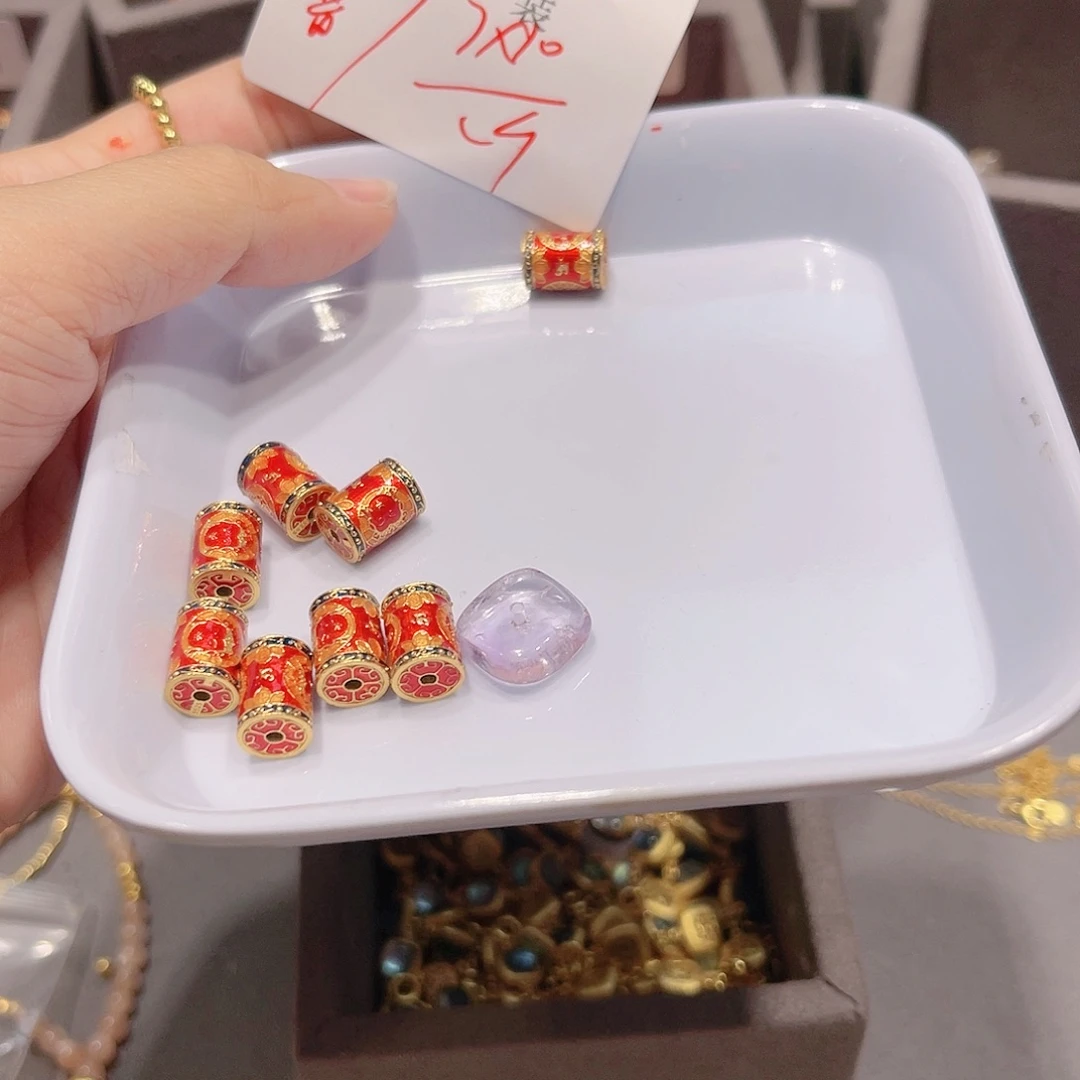 紫晶珠宝半成品银S925镀金镶嵌90