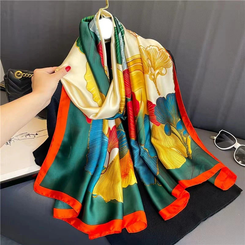 【多彩银杏叶长巾】A83丝巾