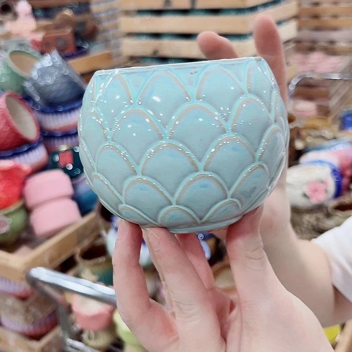 有孔.凑单10元陶瓷花盆发货！