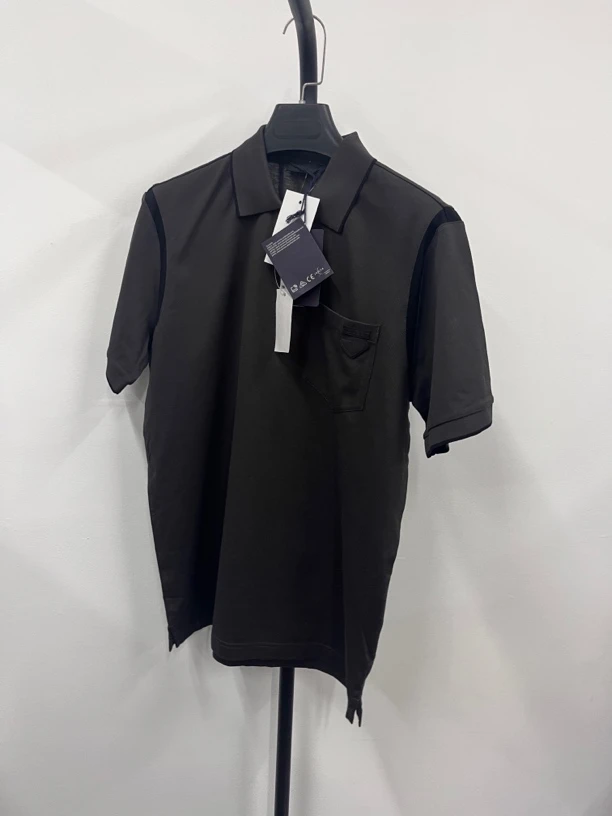 未使用 Balenciaga/巴黎世家 拉链短袖Polo 烟灰色 全新 S码