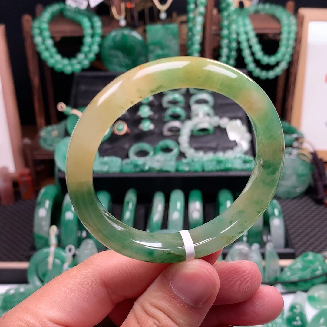 石英质玉手镯未镶嵌圈口55.4