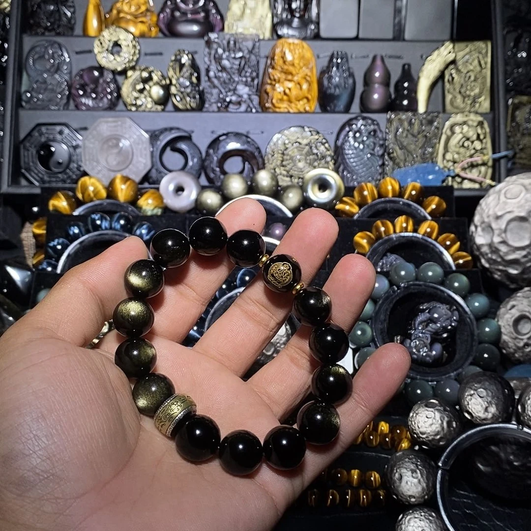 郭***儿黑曜岩未镶嵌手链