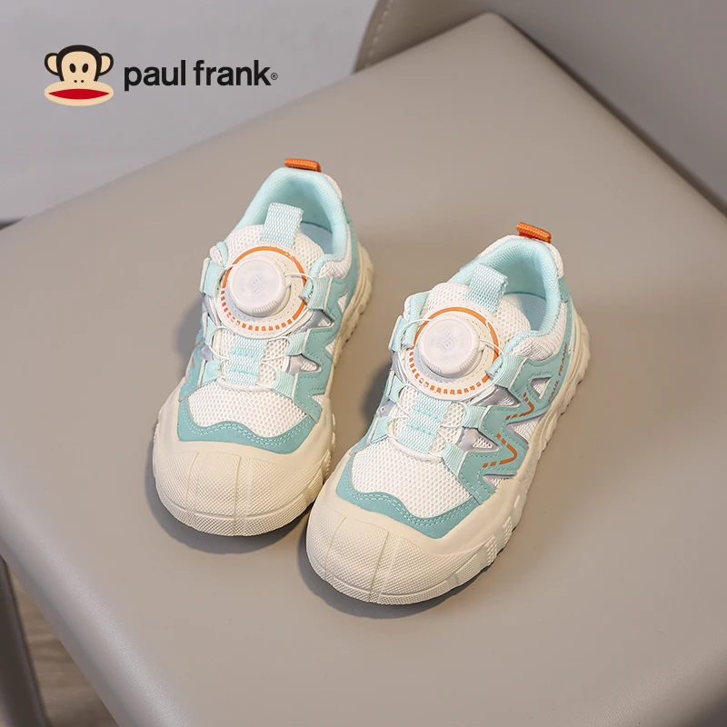 大嘴猴童鞋网面儿童运动鞋2025春季新款男童旋钮跑步鞋软底耐磨潮