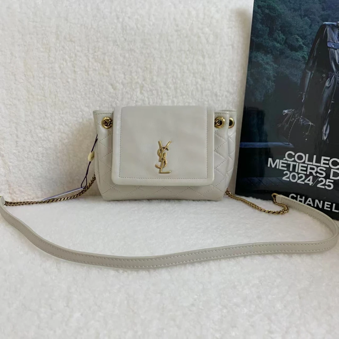 99新 YSL/圣罗兰 壹臻娇娇/米白色mini nolita /65897078