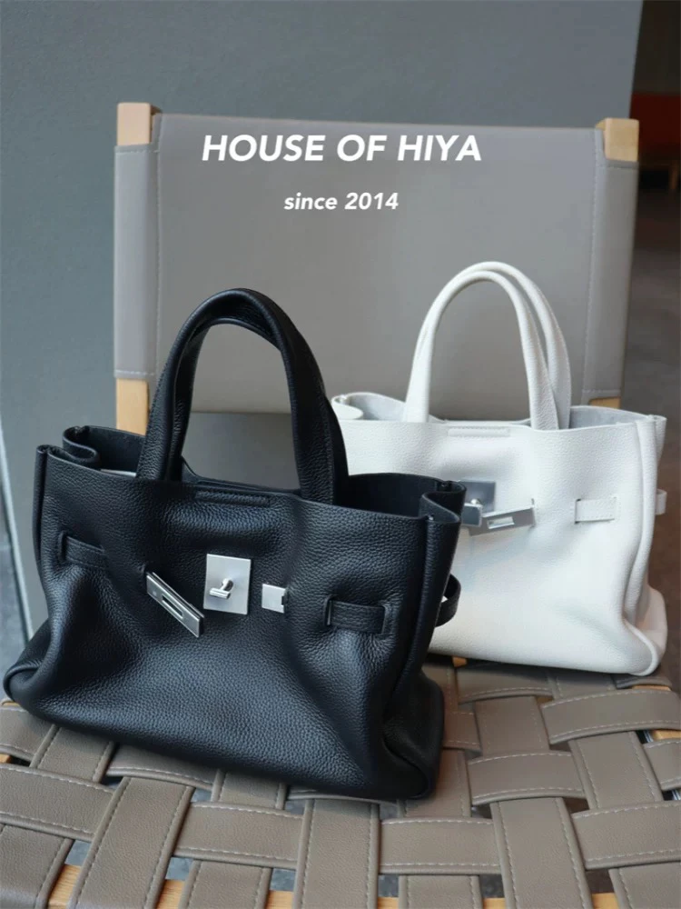 HOUSE OF HIYA 新款togo牛皮托特手提斜挎单肩铂金凯莉包