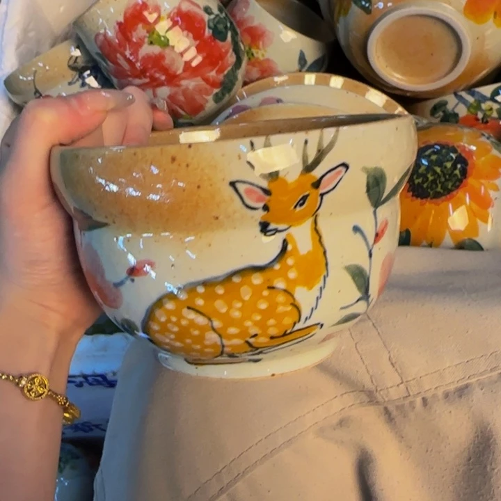 瓷片手工手绘细微不一样