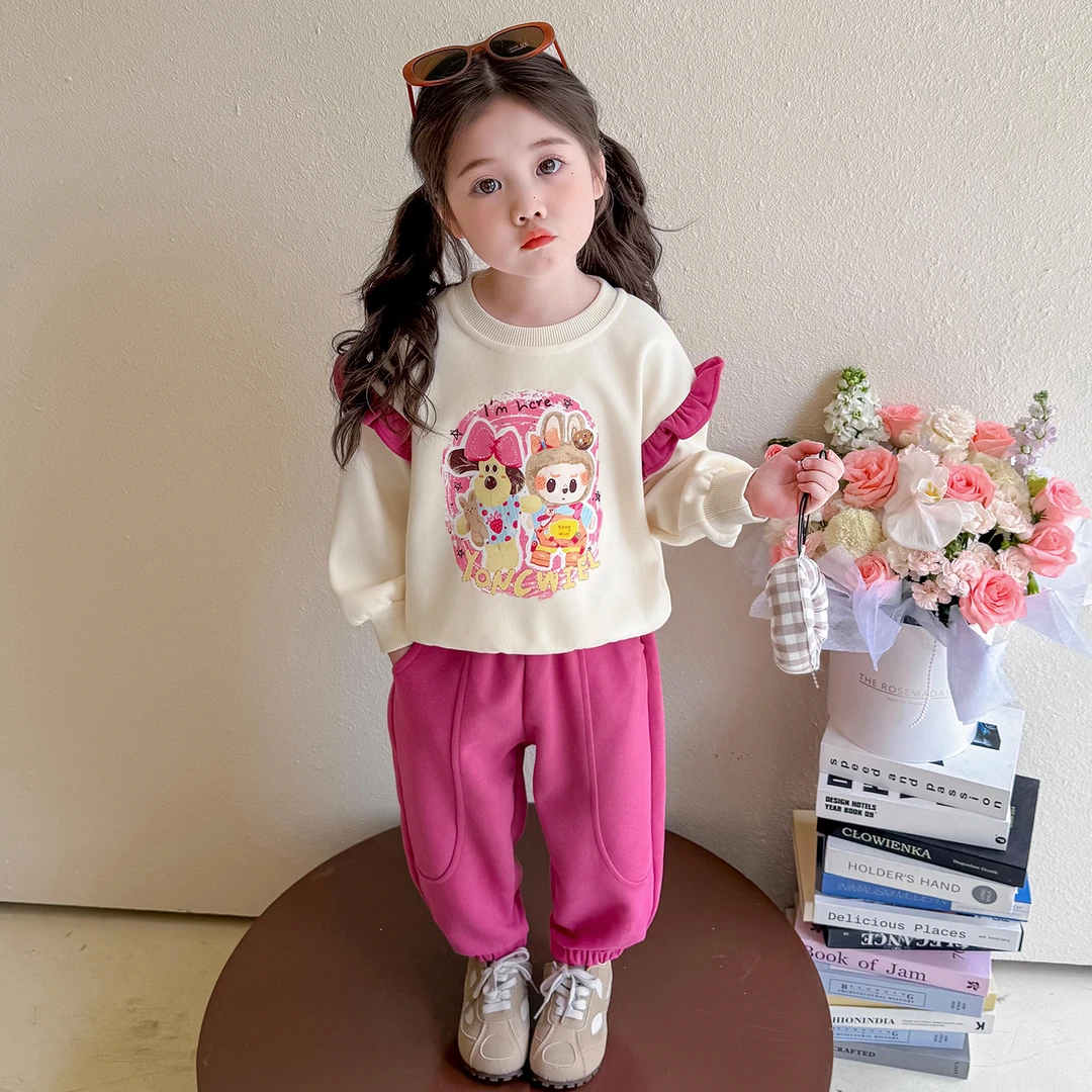 女童拉布布卫衣套装秋季2025新款儿童运动衣服洋气宝宝春秋两件套