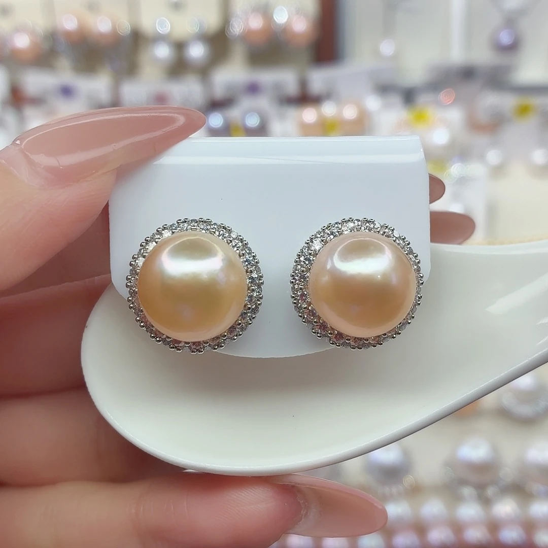 未镶嵌淡水珍珠耳饰F