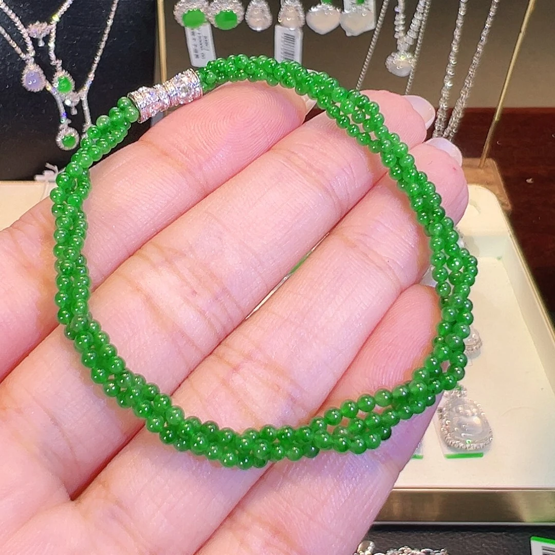 18K金镶嵌手链翡翠翡翠