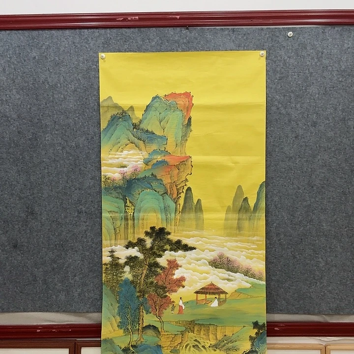 国画手绘国画访友图