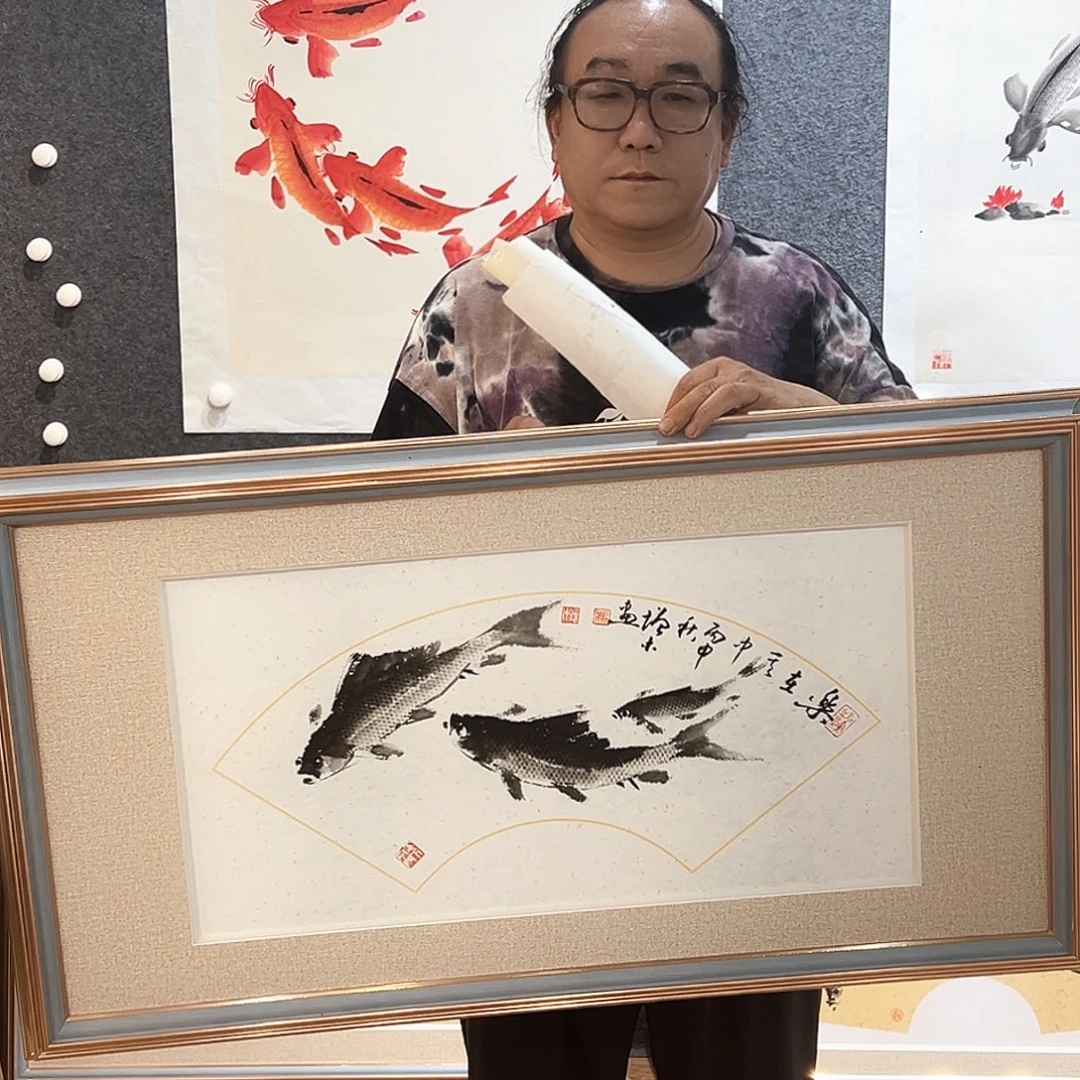 国画纯手绘画心原创