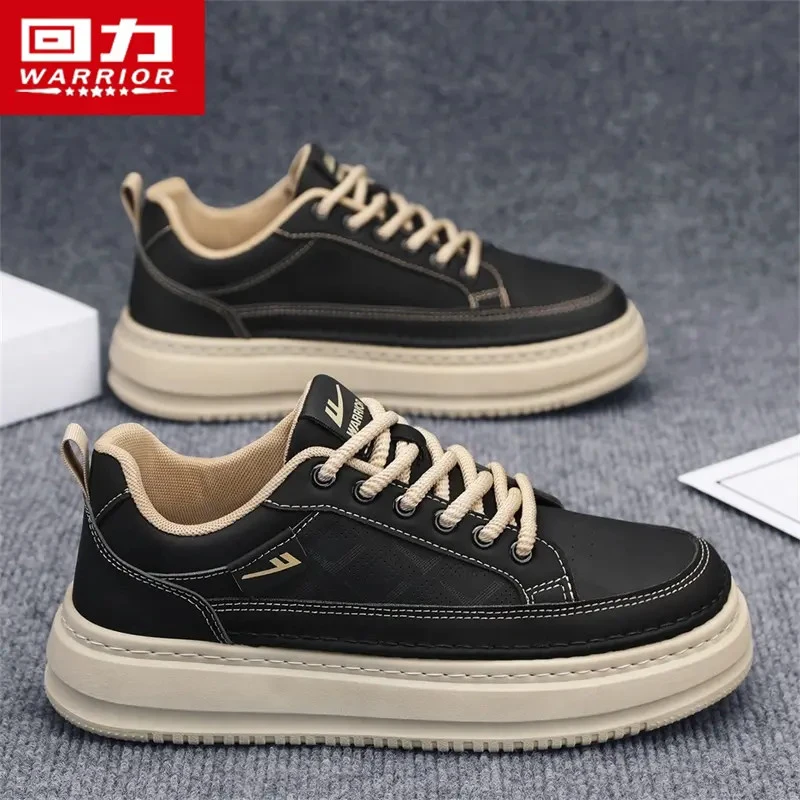 回力男鞋2025秋季新款潮流板鞋防滑黑色休闲鞋青少年厚底增高鞋子