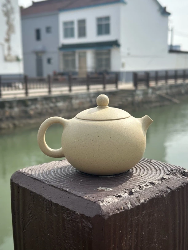 本山绿泥西施壶230ml半手工制作宜兴原矿手工紫砂壶实用茶具茶器